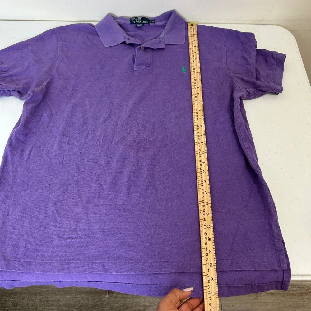 Polo Ralph Lauren Mens XXL Purple Short Sleeve Pique Cotton Pony Logo Polo Shirt